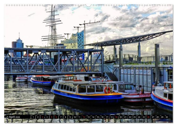 Produktbild: Faszination Hafen - Hamburg (Wandkalender 2026 DIN A2 quer), CALVENDO Monatskalender