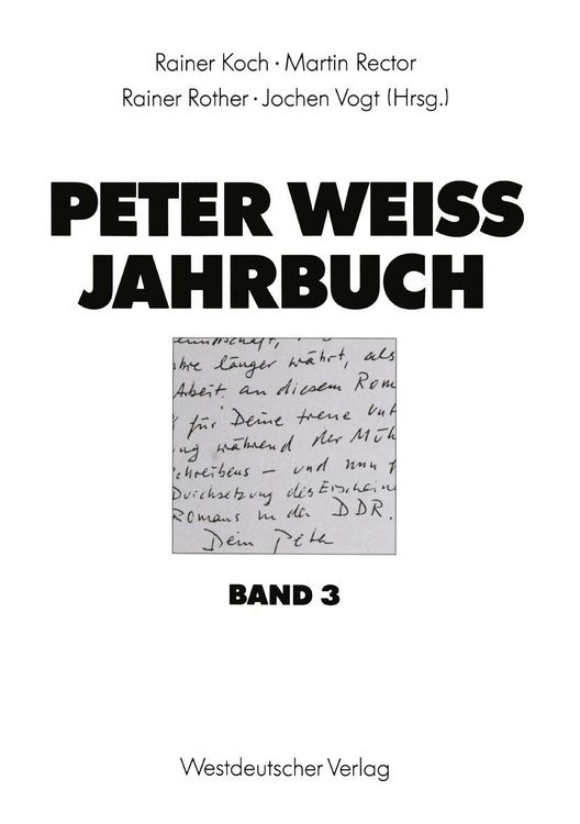 Produktbild: Peter Weiss Jahrbuch 3