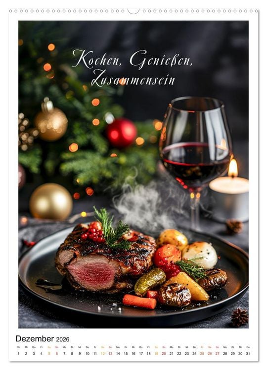 Produktbild: Coole Spr&uuml;che f&uuml;r Gourmets (hochwertiger Premium Wandkalender 2026 DIN A2 hoch), Kunstdruck in Hochglanz
