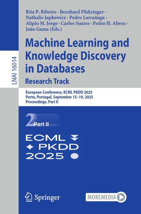 Produktbild: Machine Learning and Knowledge Discovery in Databases. Research Track