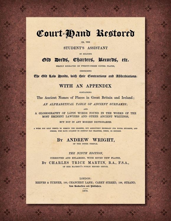 Produktbild: Court-Hand Restored [1879]