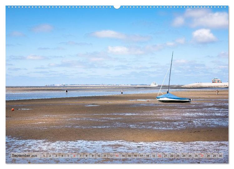 Produktbild: Norddeich Spaziergang vom Hafen bis zum Strand (Wandkalender 2026 DIN A2 quer), CALVENDO Monatskalender