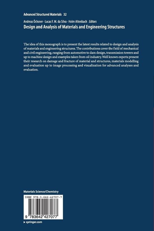 Produktbild: Design and Analysis of Materials and Engineering Structures