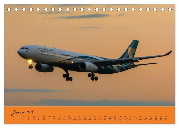 Produktbild: Flugzeuge im Abendlicht (Tischkalender 2026 DIN A5 quer), CALVENDO Monatskalender