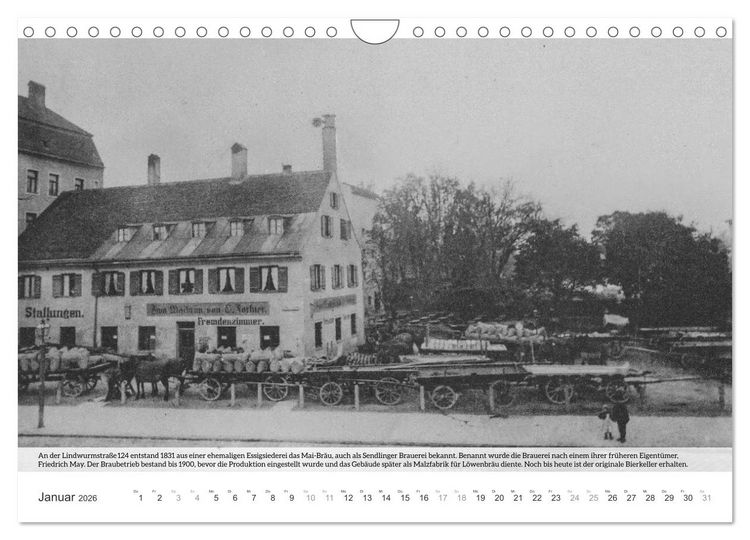 Produktbild: Historisches M&uuml;nchen - Alte M&uuml;nchner Brauereien, Brauh&auml;user und Bierpal&auml;ste (Wandkalender 2026 DIN A4 quer), CALVENDO Monatskalender