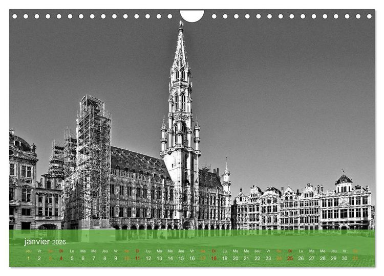 Produktbild: Bruxelles en confinement (Calendrier mural 2026 DIN A4 vertical), CALVENDO calendrier mensuel