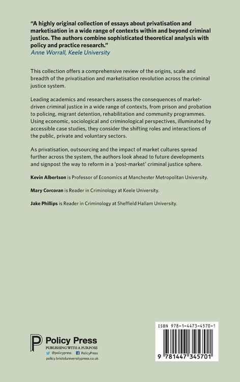 Produktbild: Marketisation and Privatisation in Criminal Justice