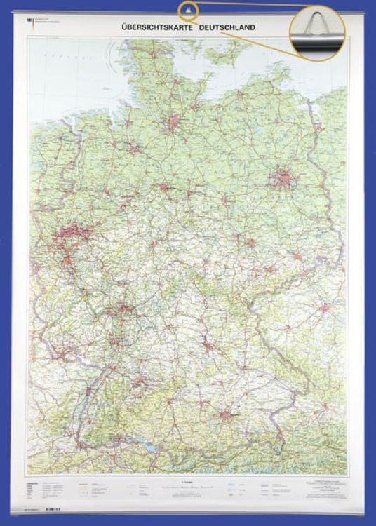 Produktbild: &Uuml;bersichtskte Deutschland 1 : 750 000 Wandkte m. Best&auml;bung