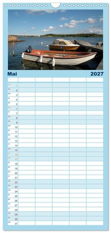 Produktbild: Familienplaner 2027 - Wundervolles Schweden mit 5 Spalten (Wandkalender, 21 x 45 cm) CALVENDO