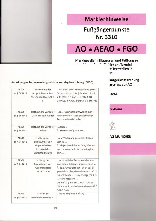 Produktbild: ABGABENORDNUNG & FGO D&uuml;rckheim-Markierhinweise/Fu&szlig;g&auml;ngerpunkte f&uuml;r das Steuerberaterexamen: D&uuml;rckheim'sche Markierhinweise
