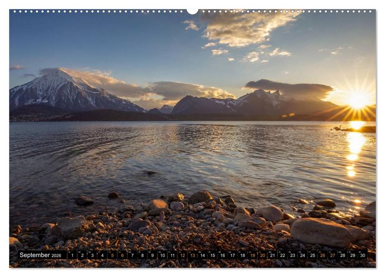 Produktbild: Rund um den Thunersee (hochwertiger Premium Wandkalender 2026 DIN A2 quer), Kunstdruck in Hochglanz