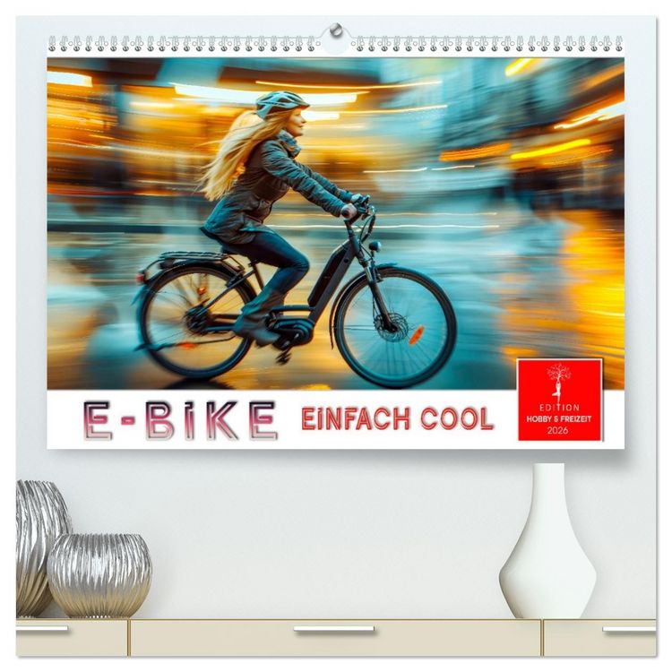 Produktbild: E-Bike einfach cool (hochwertiger Premium Wandkalender 2026 DIN A2 quer), Kunstdruck in Hochglanz