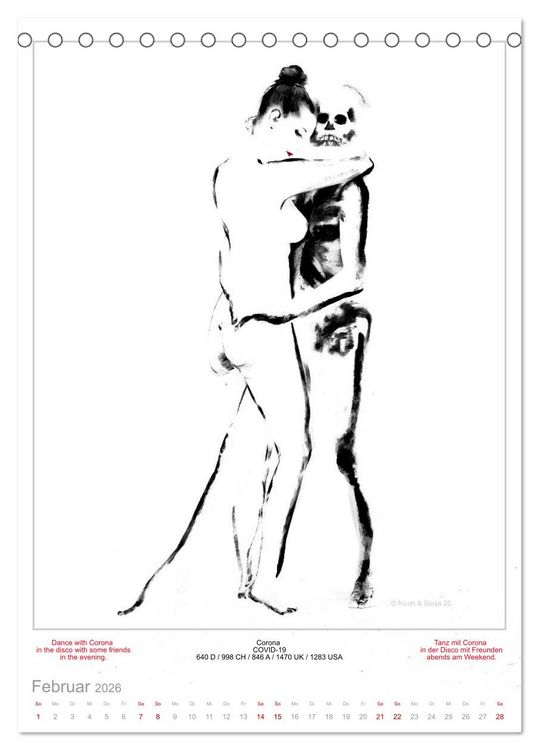 Produktbild: TOTENTANZ HERRENWAHL Haiku Zenga Photo DANCE OF DEATH MEN'S CHOICE (Tischkalender 2026 DIN A5 hoch), CALVENDO Monatskalender