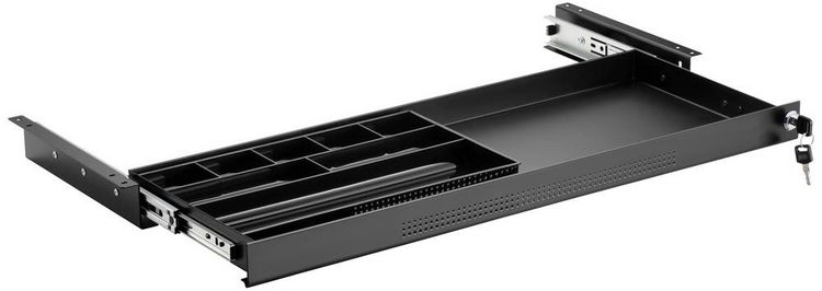 Produktbild: SpeaKa Professional SP-10938492 Untertisch-Schublade 740 mm x 272 mm abschlie&szlig;bar H&ouml;hen-Bereich: 50.8 mm (max) Schwarz