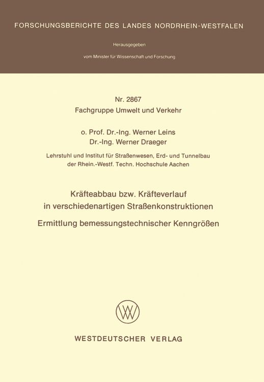 Produktbild: Kr&auml;fteabbau bzw. Kr&auml;fteverlauf in verschiedenartigen Stra&szlig;enkonstruktionen