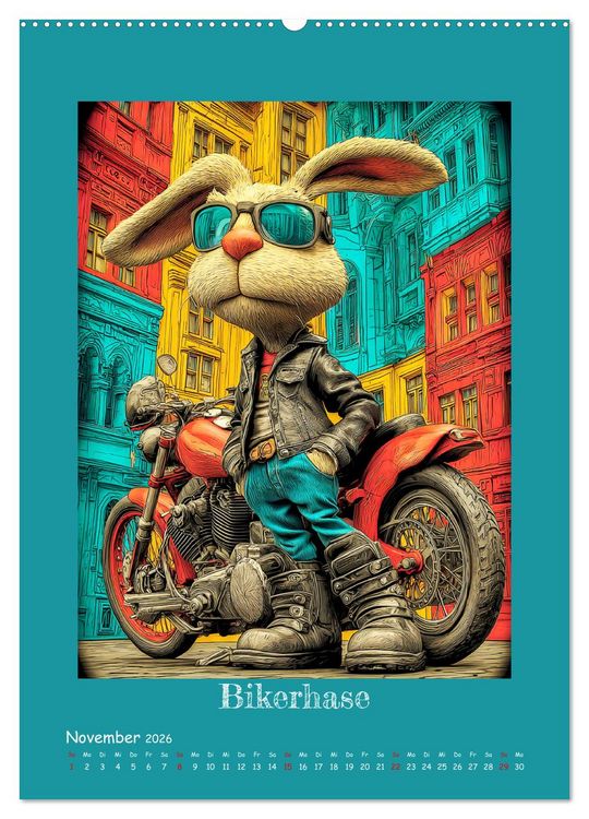 Produktbild: Urban Rabbits. Coole Stadthasen mit Charakter (hochwertiger Premium Wandkalender 2026 DIN A2 hoch), Kunstdruck in Hochglanz