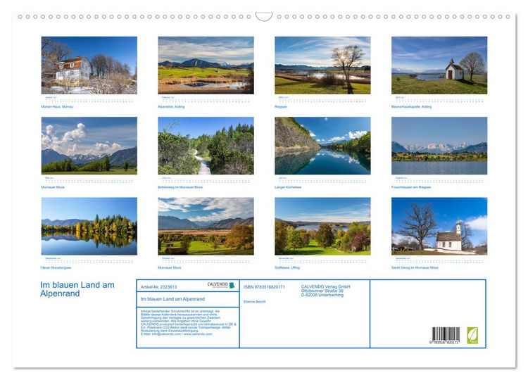 Produktbild: Im blauen Land am Alpenrand (Wandkalender 2027 DIN A2 quer), CALVENDO Monatskalender