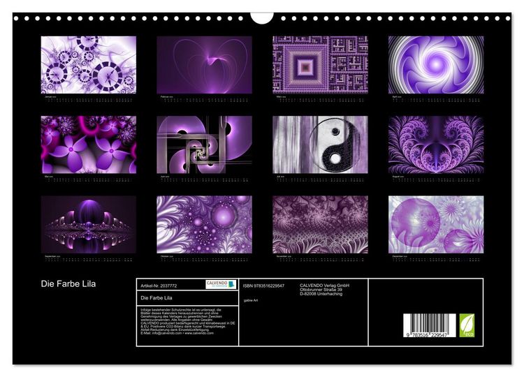 Produktbild: Die Farbe Lila (Wandkalender 2026 DIN A3 quer), CALVENDO Monatskalender