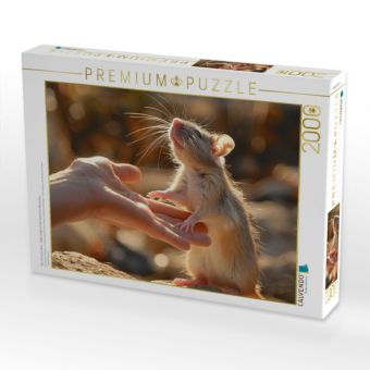 Produktbild: CALVENDO Puzzle Der Lift nach oben - Ratte steigt auf die Hand ihres Menschen | 2000 Teile Lege-Gr&ouml;&szlig;e 90x67cm Foto-Puzzle f&uuml;r gl&uuml;ckliche Stunden