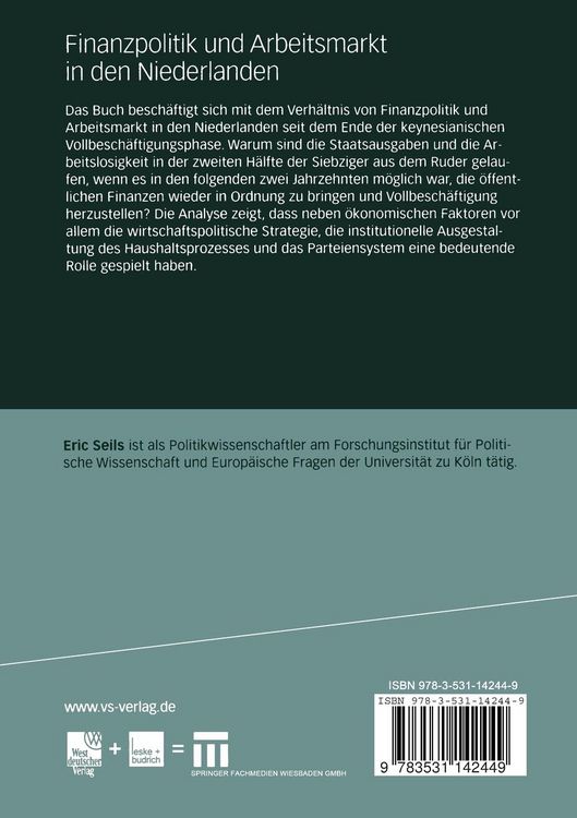 Produktbild: Finanzpolitik und Arbeitsmarkt in den Niederlanden