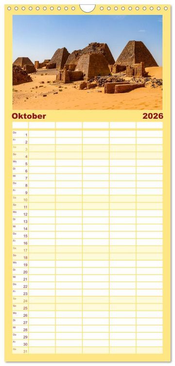Produktbild: Familienplaner 2026 - Das Erbe der Pharaonen mit 5 Spalten (Wandkalender, 21 x 45 cm) CALVENDO