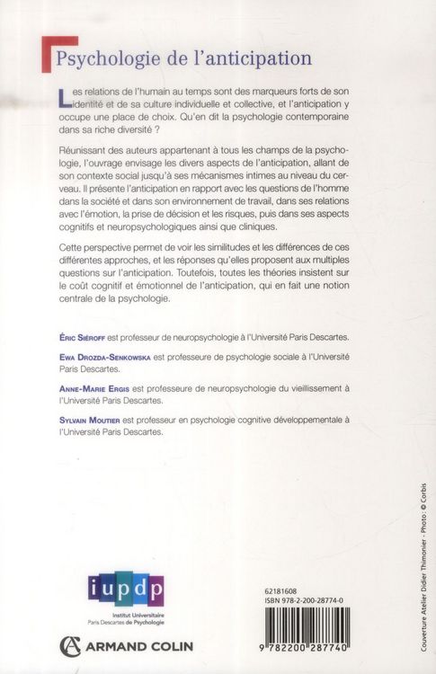Produktbild: Psychologie de l anticipation