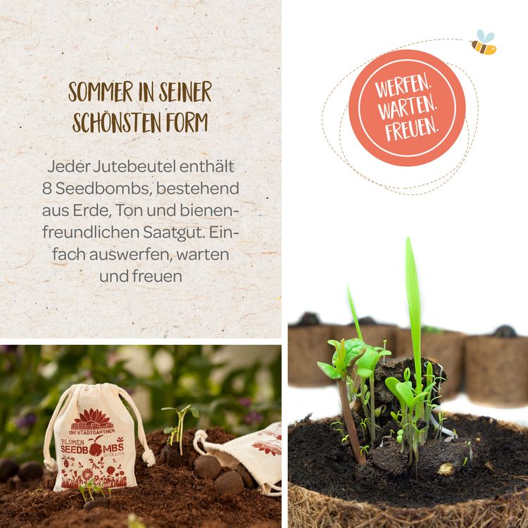 Samenbomben 8er Jutebeutel Bienenschmaus