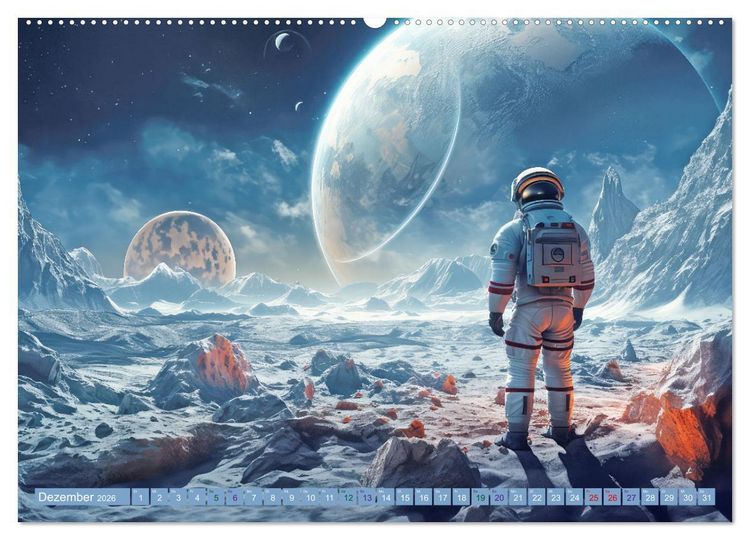 Produktbild: Raumschiff-Abenteuer (hochwertiger Premium Wandkalender 2026 DIN A2 quer), Kunstdruck in Hochglanz