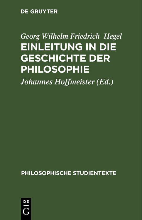 Produktbild: Einleitung in die Geschichte der Philosophie