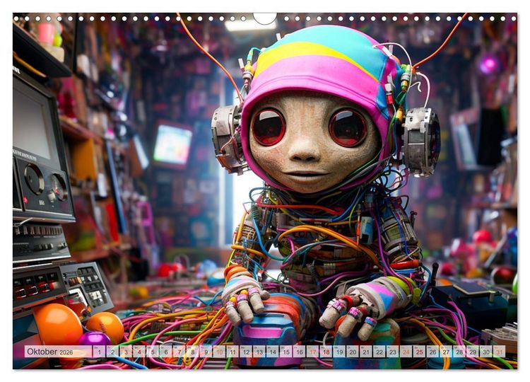 Produktbild: Die Welt der kleinen Robots (Wandkalender 2026 DIN A3 quer), CALVENDO Monatskalender