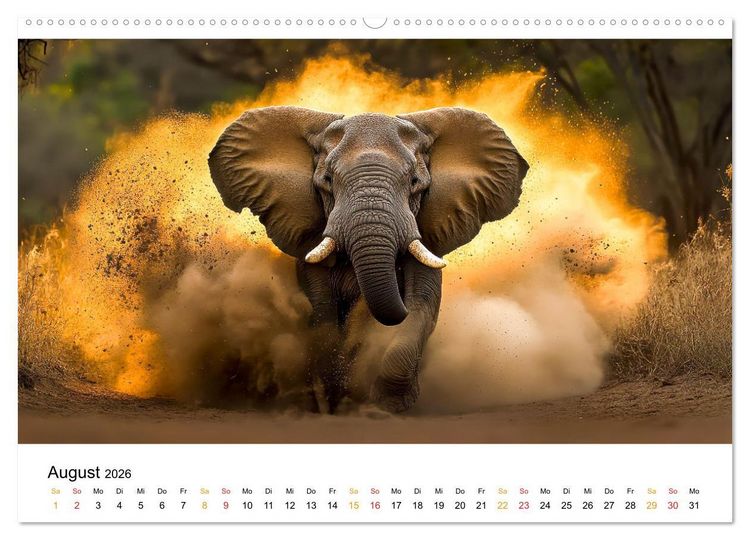 Produktbild: Elefanten - Riesen der Wildnis (Wandkalender 2026 DIN A2 quer), CALVENDO Monatskalender