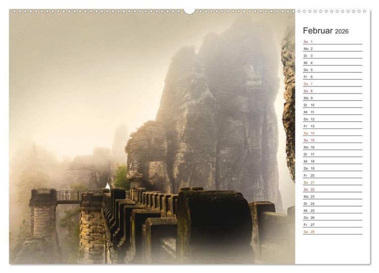Produktbild: Traumhafte S&auml;chsische Schweiz (hochwertiger Premium Wandkalender 2026 DIN A2 quer), Kunstdruck in Hochglanz
