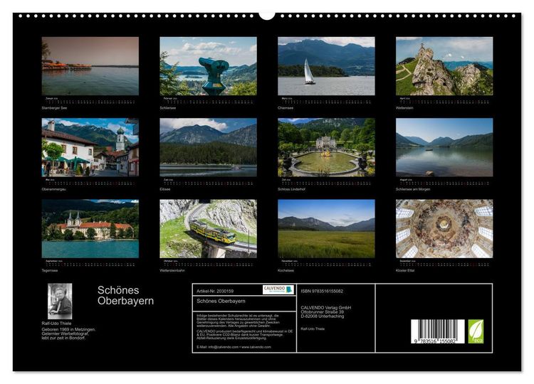 Produktbild: Sch&ouml;nes Oberbayern (hochwertiger Premium Wandkalender 2026 DIN A2 quer), Kunstdruck in Hochglanz