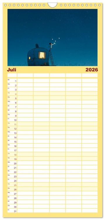 Produktbild: Familienplaner 2026 - Caravanesque mit 5 Spalten (Wandkalender, 21 x 45 cm) CALVENDO