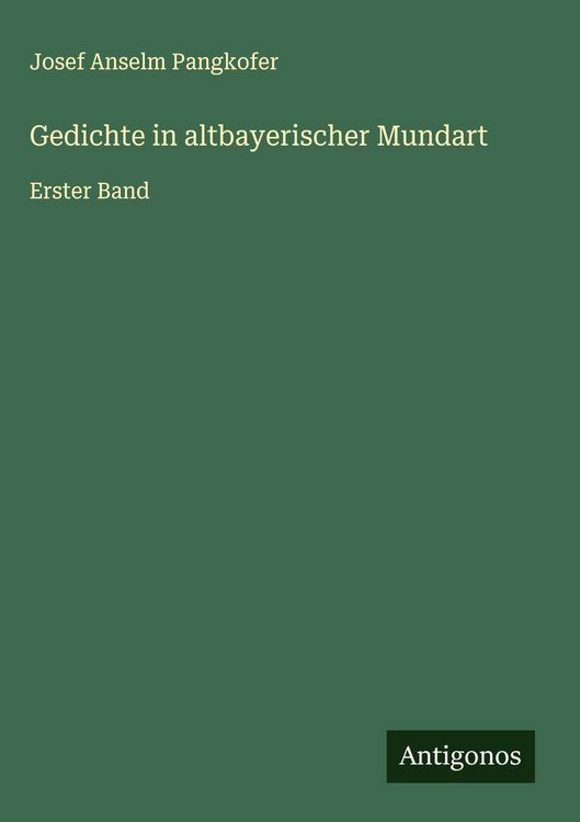 Produktbild: Gedichte in altbayerischer Mundart