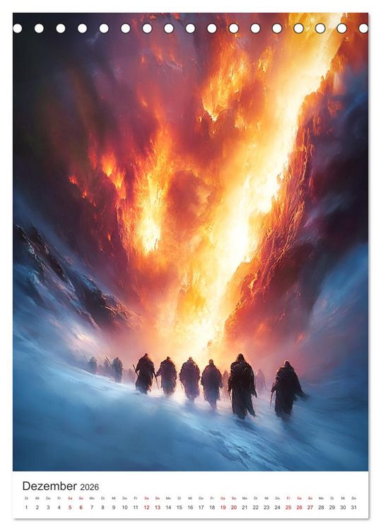 Produktbild: Die Wikinger und ihre Welt - Im Einklang mit der Wildnis und den G&ouml;ttern (Tischkalender 2026 DIN A5 hoch), CALVENDO Monatskalender
