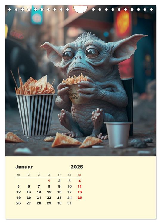 Produktbild: Kleine Gangster. Lustige Monster im Alltag (Wandkalender 2026 DIN A4 hoch), CALVENDO Monatskalender