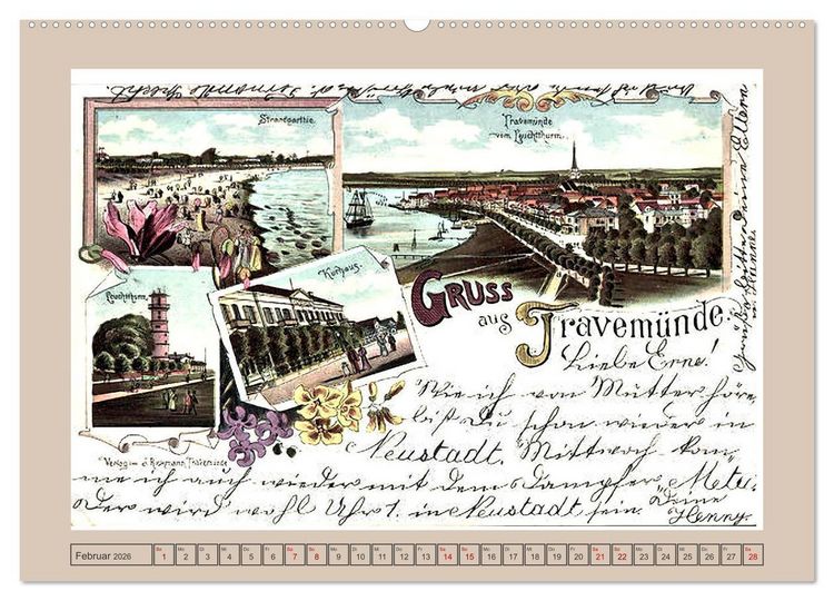 Produktbild: Gru&szlig; aus Travem&uuml;nde (Wandkalender 2026 DIN A2 quer), CALVENDO Monatskalender