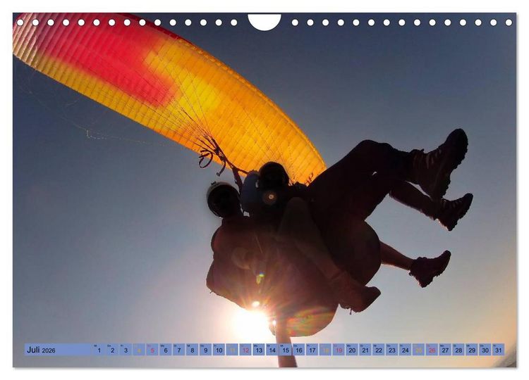 Produktbild: Frei sein - Paragliding (Wandkalender 2026 DIN A4 quer), CALVENDO Monatskalender