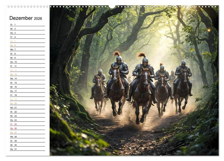 Produktbild: Rittertum und Mythos &ndash; Das Zeitalter der Ehre (Wandkalender 2026 DIN A2 quer), CALVENDO Monatskalender