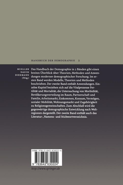 Produktbild: Handbuch der Demographie 2