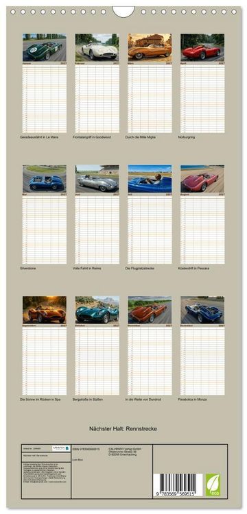 Produktbild: Familienplaner 2027 - N&auml;chster Halt: Rennstrecke mit 5 Spalten (Wandkalender, 21 x 45 cm) CALVENDO