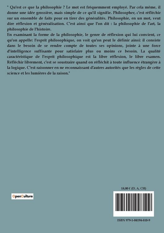 Produktbild: Cours de philosophie au Lyc&eacute;e de Sens en 1883-1884
