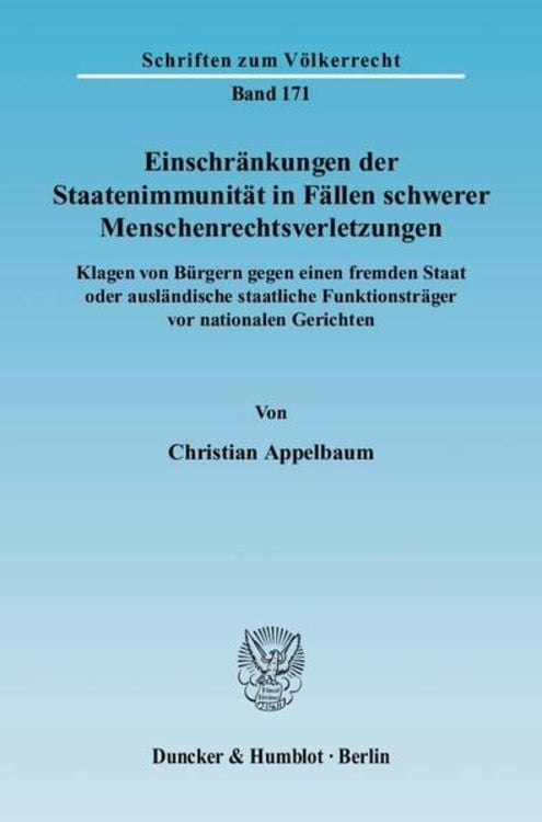 Produktbild: Einschränkungen der Staatenimmunität in Fällen schwerer Menschenrechtsverletzungen.