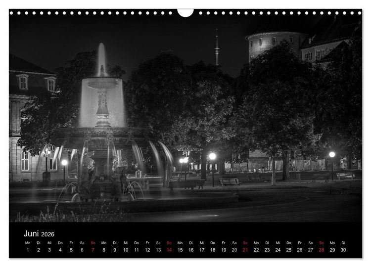 Produktbild: Stuttgart bei Nacht (Wandkalender 2026 DIN A3 quer), CALVENDO Monatskalender