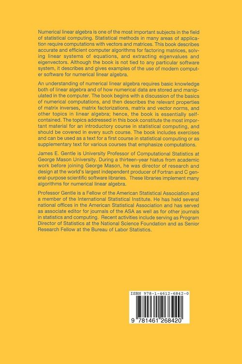 Produktbild: Numerical Linear Algebra for Applications in Statistics