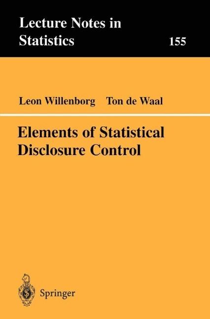 Produktbild: Elements of Statistical Disclosure Control