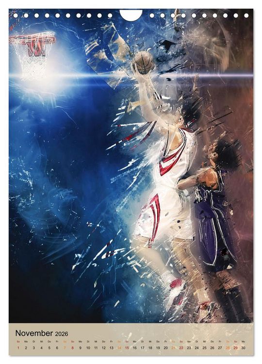 Produktbild: Basketball spektakul&auml;r (Wandkalender 2026 DIN A4 hoch), CALVENDO Monatskalender