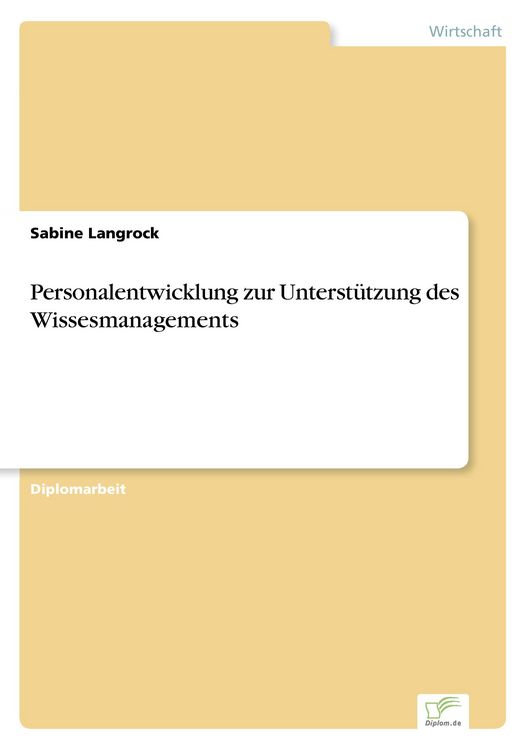 Produktbild: Personalentwicklung zur Unterst&uuml;tzung des Wissesmanagements