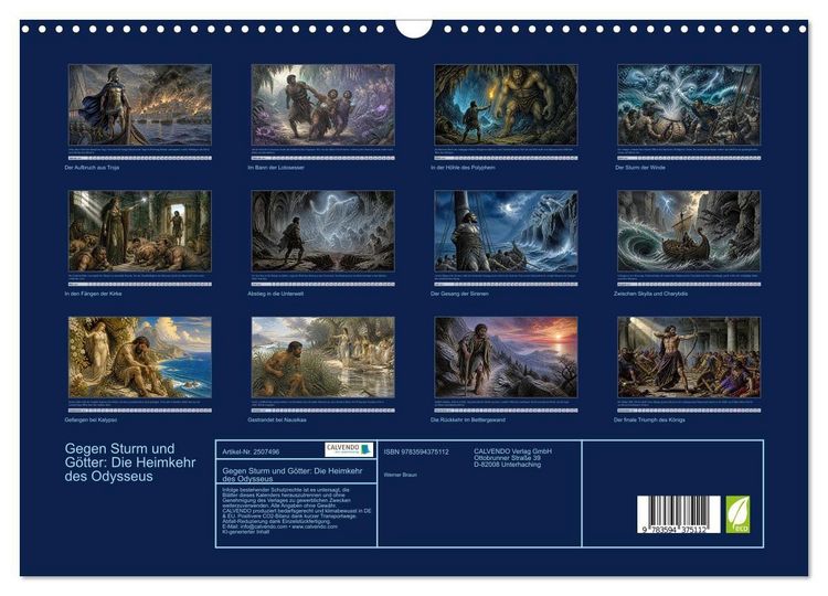 Produktbild: Gegen Sturm und G&ouml;tter: Die Heimkehr des Odysseus (Wandkalender 2027 DIN A3 quer), CALVENDO Monatskalender